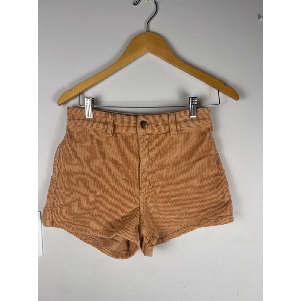 Women's Billabong High-Waisted Corduroy Shorts in Brown, Size 27 BoHo Surf Festi - Picture 2 of 7